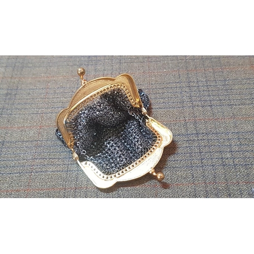 151 - Antique and Retro Style Metal Mesh/Purses. Antique Brass Mesh, Approx. 7cm x 8cm (A/F, Repaired). 2X... 