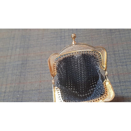 151 - Antique and Retro Style Metal Mesh/Purses. Antique Brass Mesh, Approx. 7cm x 8cm (A/F, Repaired). 2X... 