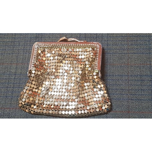 151 - Antique and Retro Style Metal Mesh/Purses. Antique Brass Mesh, Approx. 7cm x 8cm (A/F, Repaired). 2X... 