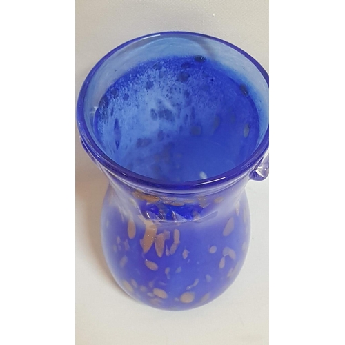 152 - 'Murano' Glass Decorative Vase, Cobalt Blue with Gold (Glitter), H: 18cm and Multi Blue Decanter wit... 