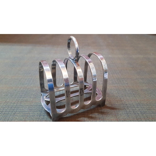 155 - Vintage EPNS 4-Slice Toast Rack (Approx. 6.5cm x 9cm x 8.5cm).