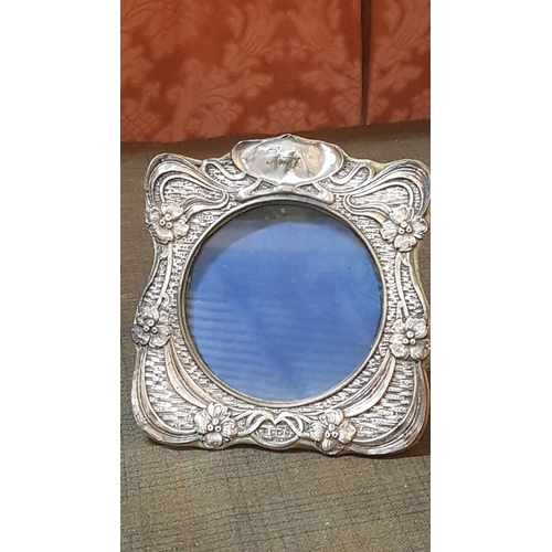 200 - Antique Sterling Silver (English Hallmark) High Ornate Dressing Table Photo Frame, Approx. 14cm x 15... 