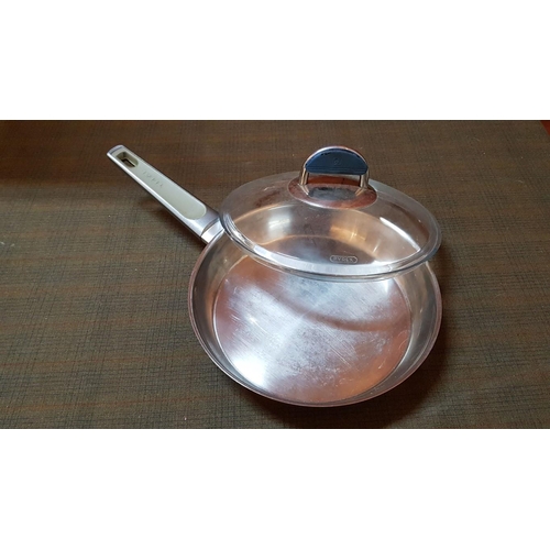 316 - 'Tefal' Stainless Steel (18/10) Frying Pan with Pyrex Lid.