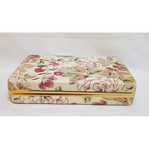 317 - Large Retro Jacquard Cloth Jewelry Box. (Approx. 26.5cm x 16.5cm x 5.5cm).