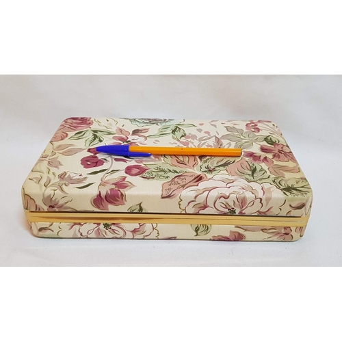 317 - Large Retro Jacquard Cloth Jewelry Box. (Approx. 26.5cm x 16.5cm x 5.5cm).