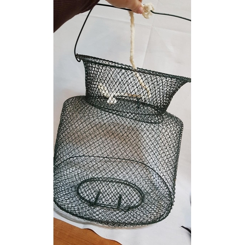 373 - Fishing Accessories: Floating Wire Fish Basket, Different Type of Fishing Line and Fishing Rods Fabr... 