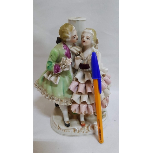 406 - Vintage Porcelain Figurines, One A/F (Repaired, Glued),
H: 15cm -18.5cm.