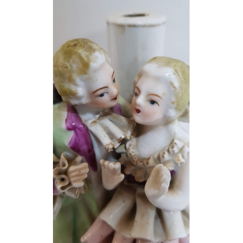 406 - Vintage Porcelain Figurines, One A/F (Repaired, Glued),
H: 15cm -18.5cm.