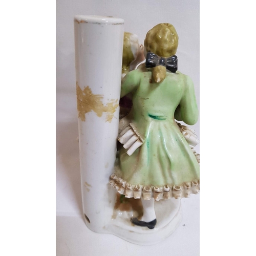 406 - Vintage Porcelain Figurines, One A/F (Repaired, Glued),
H: 15cm -18.5cm.