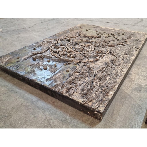 132 - Large Abstract Wall Art with Chains, Nuts & Bolts, (Approx. 80 x 120 x 5cm)