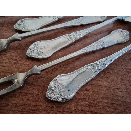 162 - Set 12 x Sterling Silver Desert Spoons and 12 x Matching Sterling Silver Desert Forks, (Approx. L: 1... 