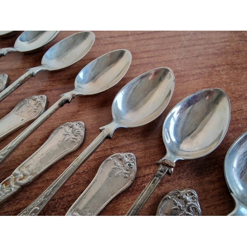 162 - Set 12 x Sterling Silver Desert Spoons and 12 x Matching Sterling Silver Desert Forks, (Approx. L: 1... 