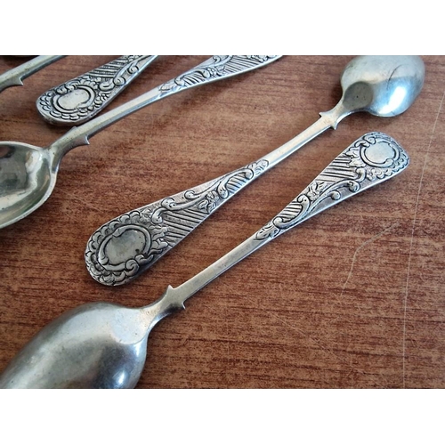 163 - Set of 12 x Silver Tea Spoons with Decorative Handles, (Approx. L: 14.5cm, .830 Silver, Total Weight... 