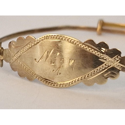 206 - Vintage Gold Identity Bracelet, Expandable, Tested as 7ct, (Approx. 3.5g, Ø: 5.5cm)