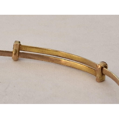 206 - Vintage Gold Identity Bracelet, Expandable, Tested as 7ct, (Approx. 3.5g, Ø: 5.5cm)