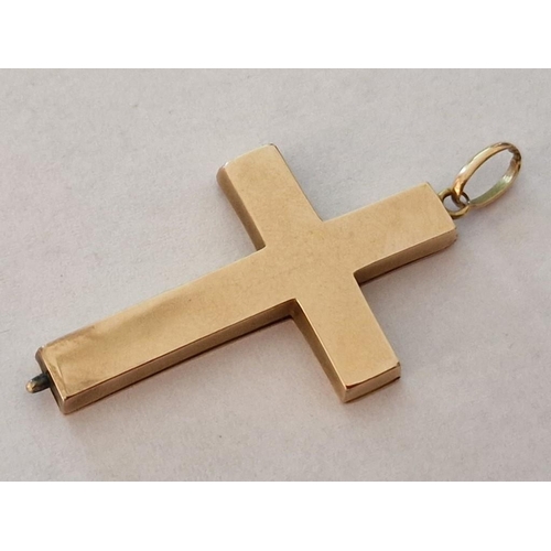 209 - 9ct Gold Cross Pendant with Black Tone Cross Decoration, (Approx. H: 40cm, 5.1g)