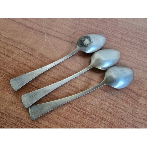 482 - 3 x Vintage White Metal Spoons with Decorative Handles, (Approx. .600 Silver, L: 18cm, 143g), (3)