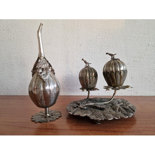 5 - Vintage Cypriot Kapnistiri (Incense Burner) and Merecha (Rosewater Sprinkler) Set, (As Used in Many ... 