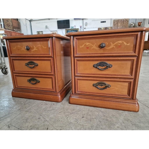 170 - Pair of Classical Style 3-Drawer Bedside Units, (Approx. 52 x 39 x 53cm each), (2)