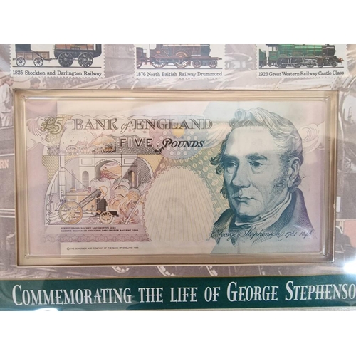 36 - Westminster 'Commemorating The Life of George Stephenson (1781 - 1848) Cover Set; Uncirculated £5 Ba... 