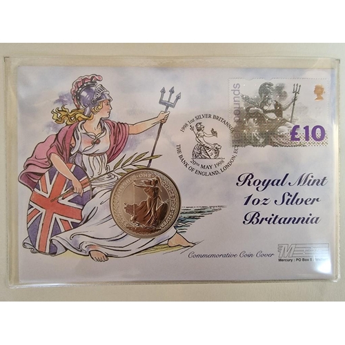 38 - Great Britain 'Royal Mint 1Oz Silver Britannia' Commemorative Coin Cover, Limited Edition of 500pcs;... 