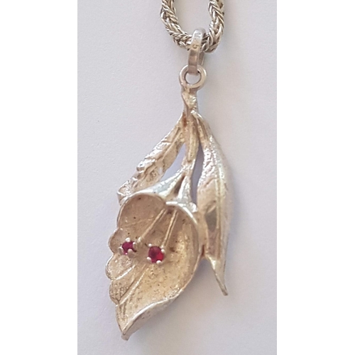 220 - Silver Jewelry, Filigree Lefkara Style Floral Necklace (Approx. L:43cm) and Silver Chain with 'Lily'... 