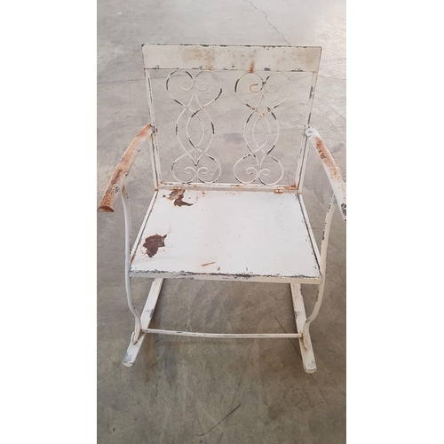 475 - Antique Metal Rocking Garden Chair for Renovation.