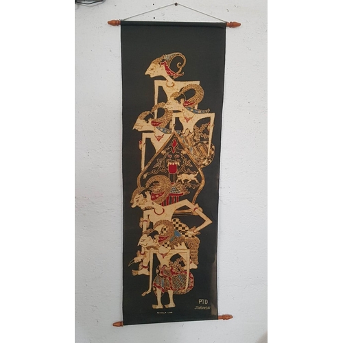 515 - Art Craft from Indonesia, Original Batik Art Painting in Cotton Fabric, Wall Hanging Depicting a Sce... 