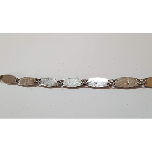 606 - Vintage Style Silver (925) Stamped Scroll Panel Link Bracelet, APPROX. 16.3g, L: 20cm.