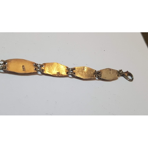 606 - Vintage Style Silver (925) Stamped Scroll Panel Link Bracelet, APPROX. 16.3g, L: 20cm.