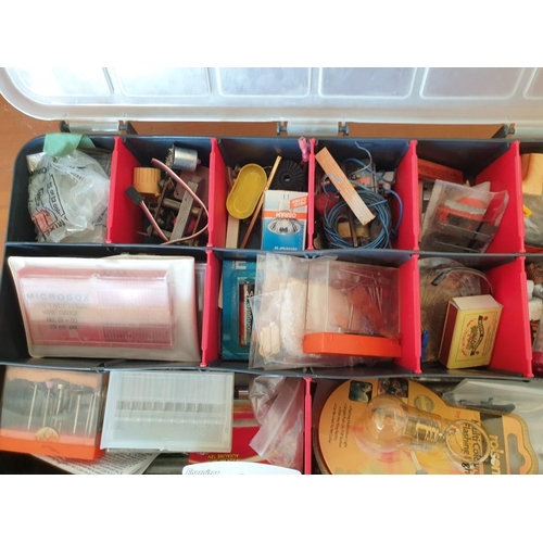 528 - Plastic Tool Box with Multiple Compartments, Complete with Qty of Assorted Parts & Accessories