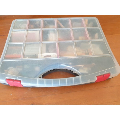 528 - Plastic Tool Box with Multiple Compartments, Complete with Qty of Assorted Parts & Accessories