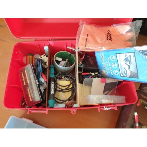 529 - Box of Assorted Items, Tool Boxes, etc