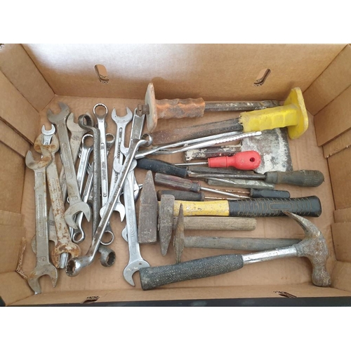 536 - Box of Assorted Hammers and Spanners