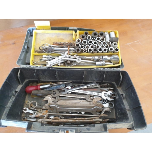 538 - Plastic Tool Box, Complete with Qty of Sockets & Spanners