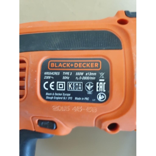 554 - Black & Decker 550w Hammer Drill, (Model: KR554CRES) with 13mm Quick Release Chuck, * Basic Test & W... 