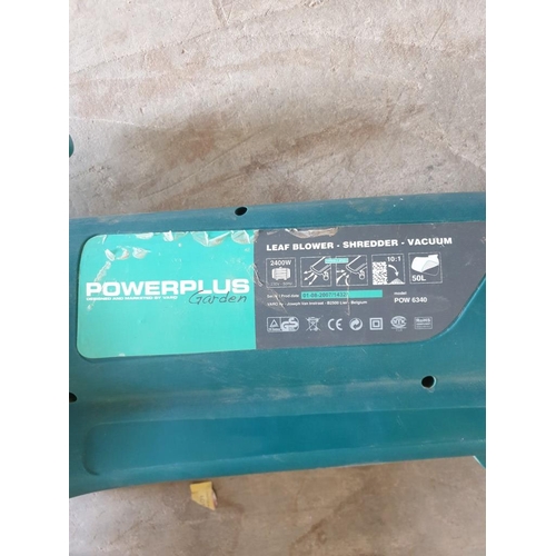 556 - Powerplus Electric Leaf Blower, Shredder & Vacuum, (Model: POW6340), * Basic Test and Working *