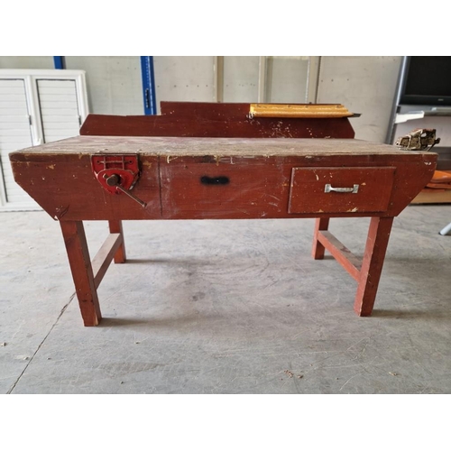 576 - Workbench with Drawer and 2 x Fitted Vices, (Approx. 180 x 79 x 87cm)