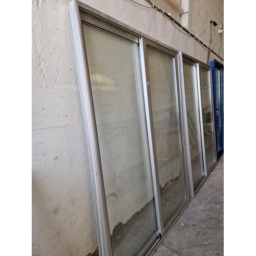 587 - Grey Colour Aluminium Double Glazed Sliding Patio Doors in Frame, (Approx. 171 x 222cm)