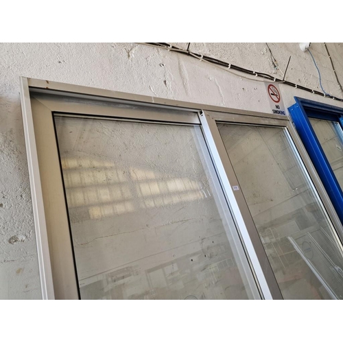 588 - Grey Colour Alumiunium Double Glazed Sliding Patio Doors in Frame, (Approx. 172 x 222cm)