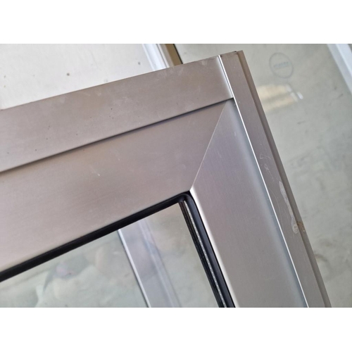 593 - Grey Colour Aluminium Sliding Double Glazed Windows in Frame, (Approx. 153 x 119cm)