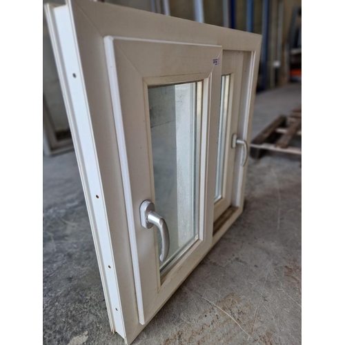 596 - White UPVC Double Glazed Sliding Windows in Frame, (Approx. 80 x 80cm)