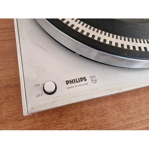 63 - Vintage Philips 212 Electronic Turn Table / Record Player with Perspex Cover, (No Power Lead, Theref... 