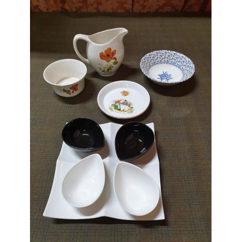 614 - Collection of Pottery Serving, Dip and Other Bowls & Jugs