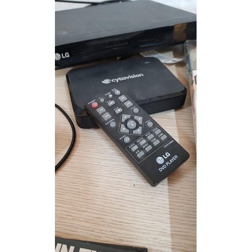 615 - LG DVD Player (Model: DP132) with Remote Control, Together with Collection of Assorted DVDs