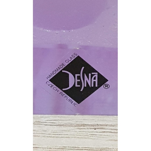 627 - Art Deco Style 'Desna' Hand Made 'Lady in Bath' Frosted and Clear lilac Glass Pin Tray (10 x 5 x 6 c... 