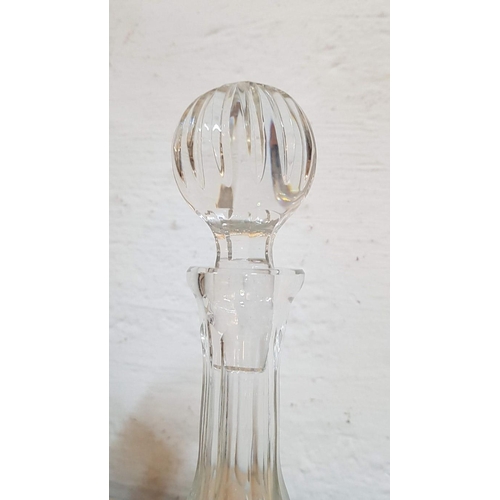 629 - Web Cut Lead Crystal Ships Decanter with Decorative Stopper (26cm)