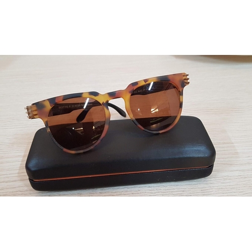 630 - 'Bright Eyes' by Metzler Made in Germany Tortoise/Gold Tone Trim Glasses, Brown Lenses with Case