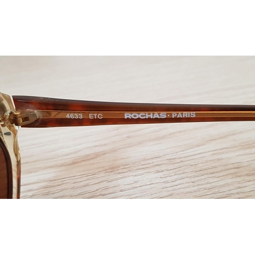 631 - Vintage 'Rocuas Paris' 4633ETC Hand Made Sunglasses, Made in France, Tortoise/Gold Frame, Brown Lens... 