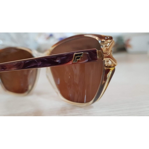 635 - 'Filos' Ladies Sunglasses, Multicolour Frames and Brown Lenses, Decorated with Crystals (Made in Ita... 